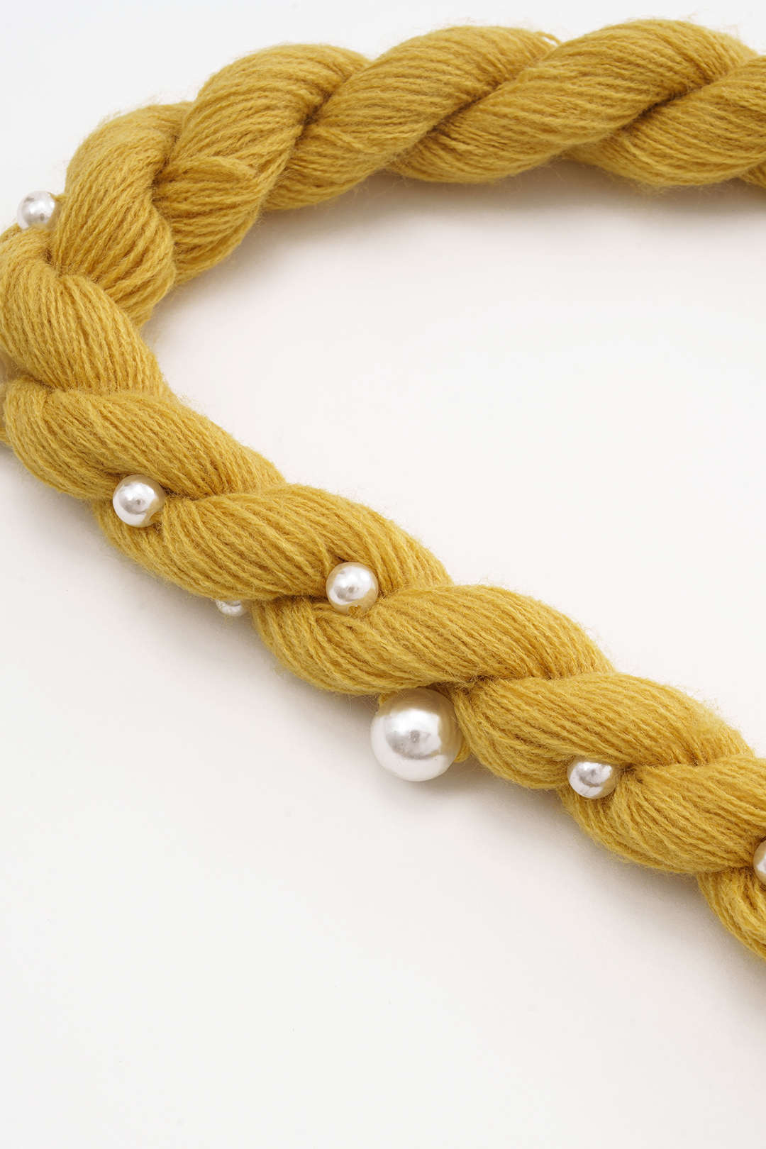 Knit Pearls Decor Halter Neck Braided Tie-Up Tank Top