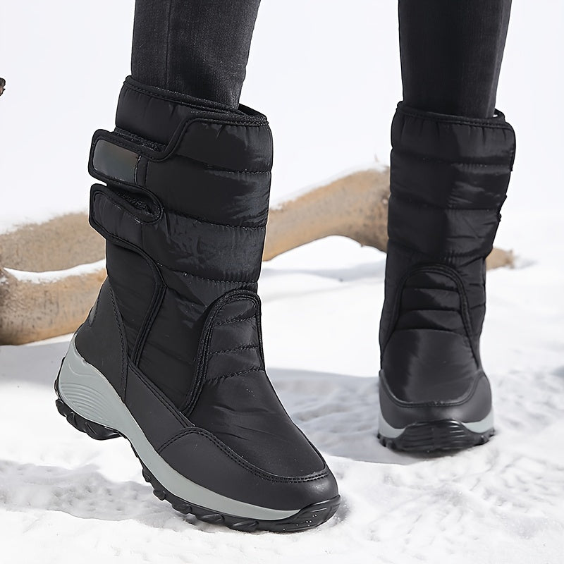 Cassandra™ | Quilted hook-and-loop mid-calf snow boots