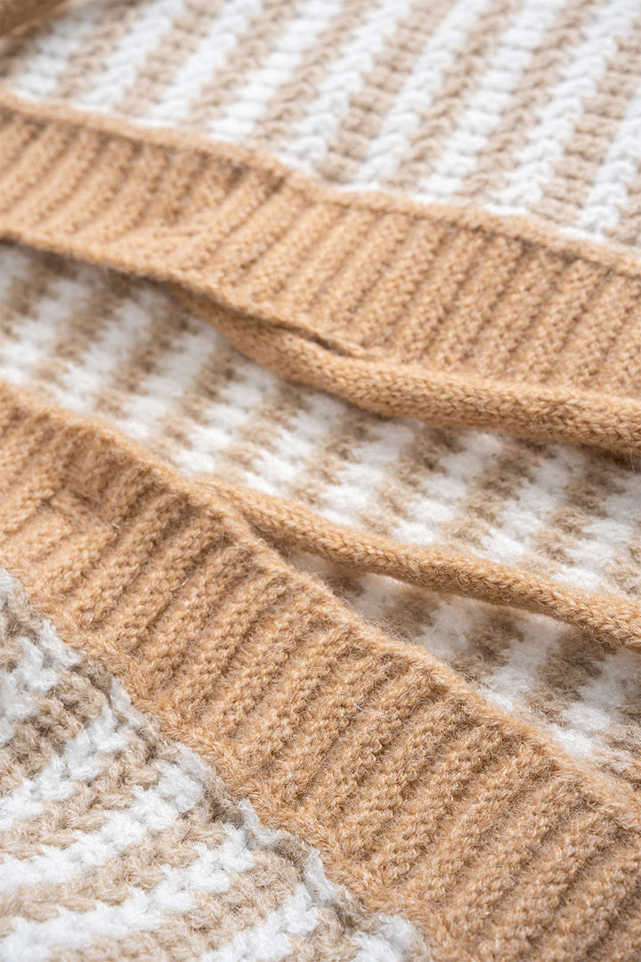 Knit Contrast Tie-Up Vest
