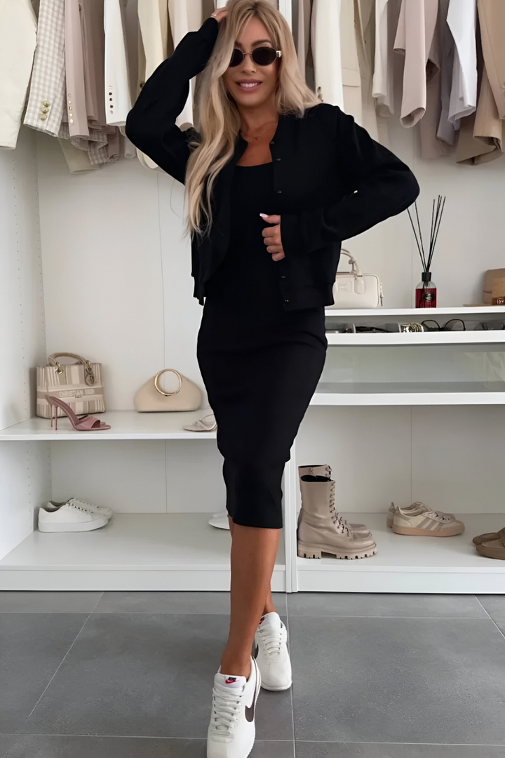 Manon™ | Elegant Midi Dress & Jacket