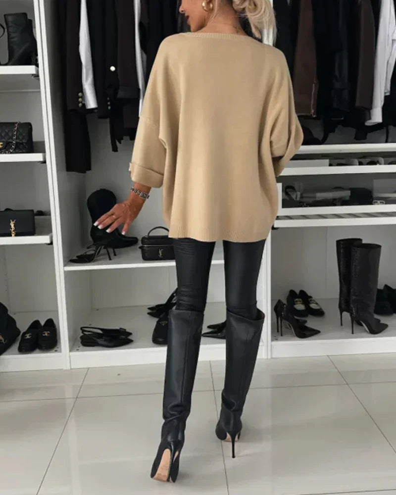 Nessa™ - Button Chic Sweater