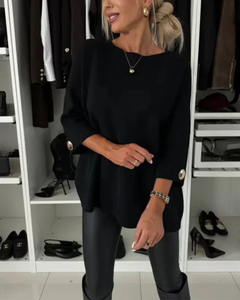 Nessa™ - Button Chic Sweater
