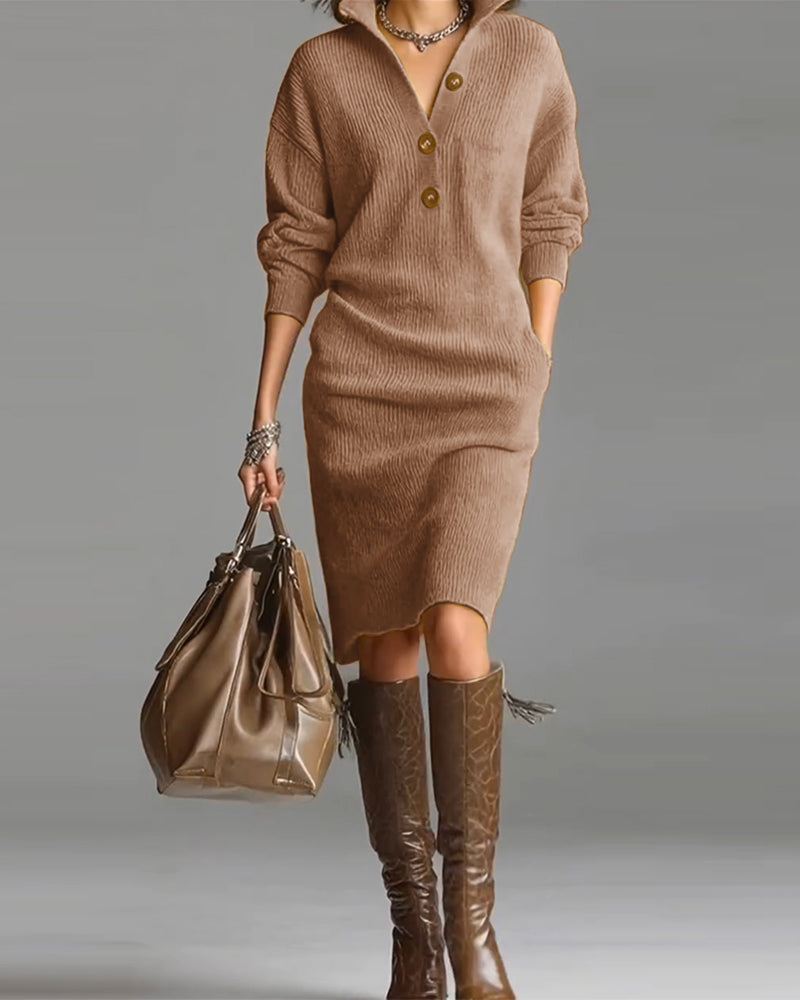 ROSETTA™ – Soft Knit Polo Dress