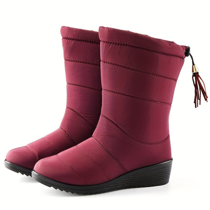 Calanthe™ | Quilted tassel-drawstring mid-calf winter boots