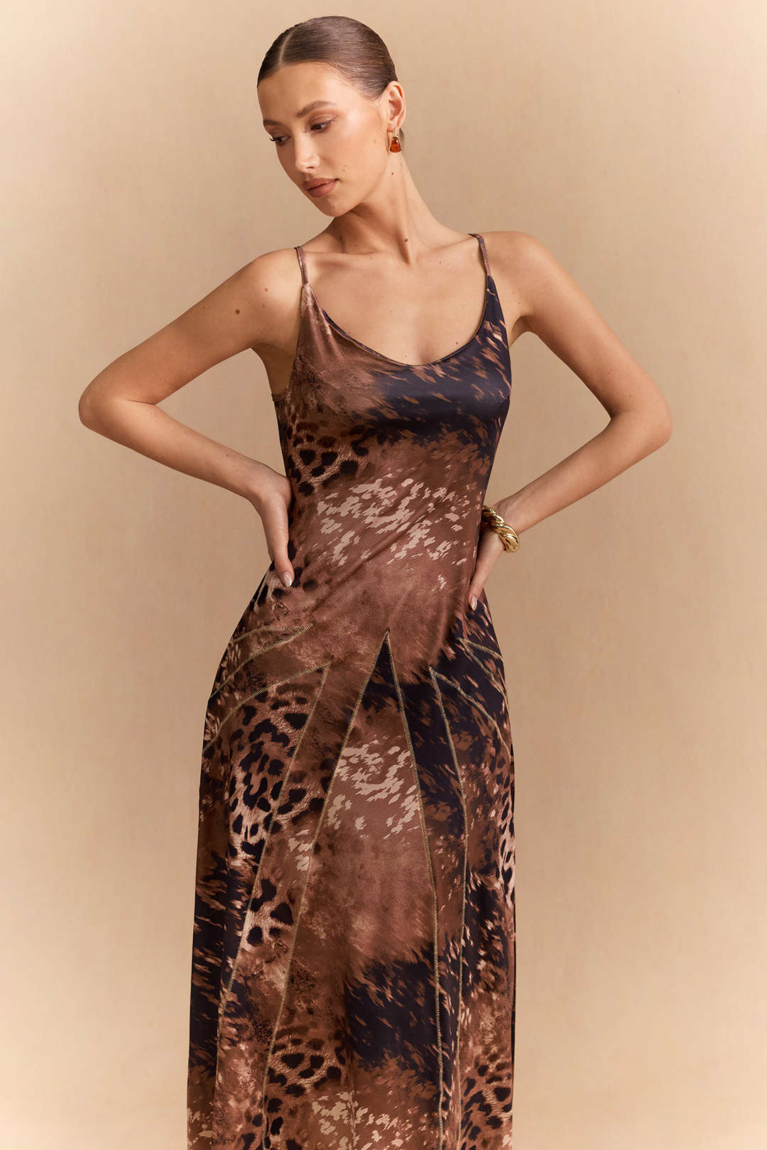 Leopard Print Sleeveless Maxi Dress