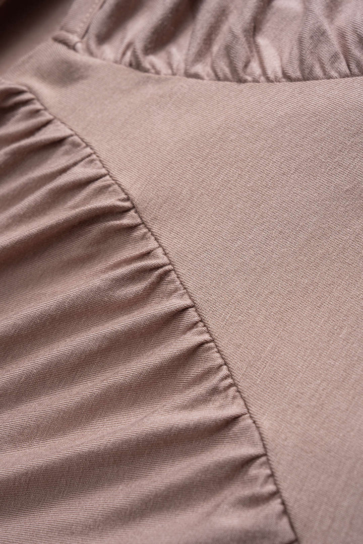 V-Neck Batwing Sleeve Ruched Maxi Dress