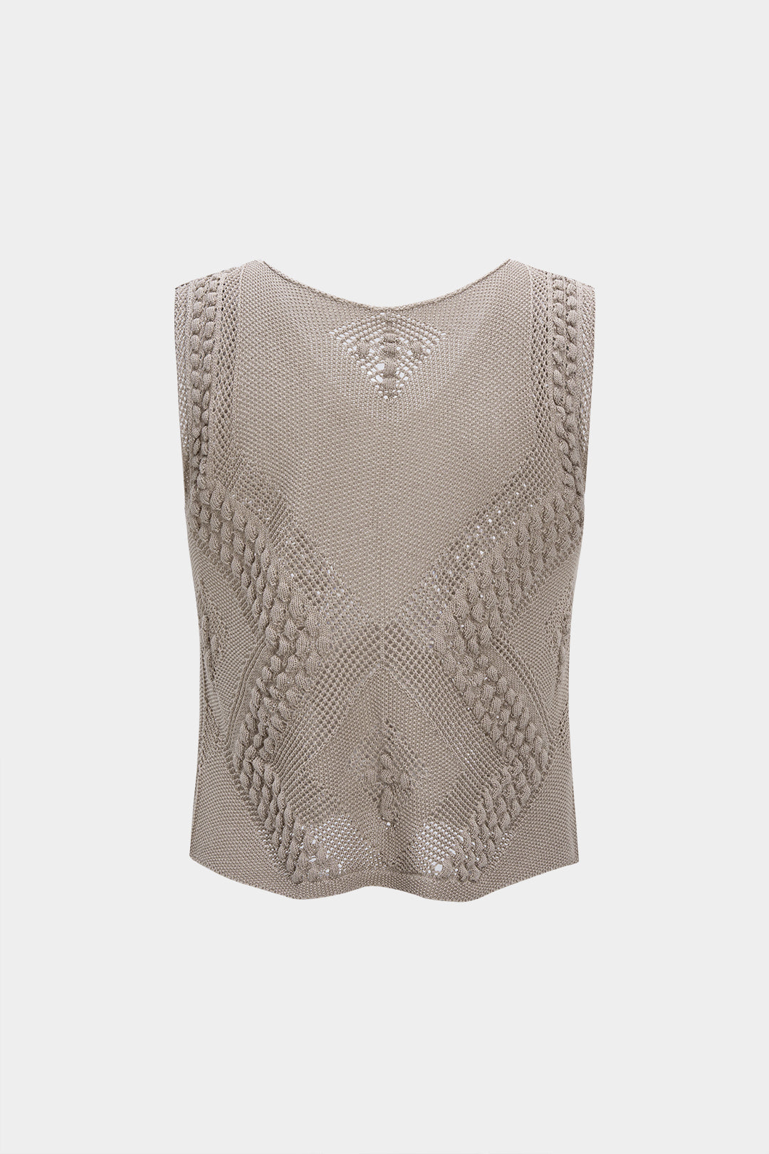 Knit V-Neck Hollow Out Tank Top