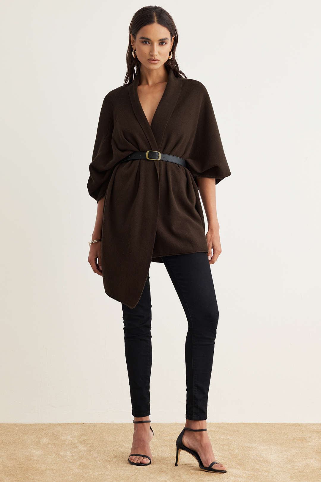 Knit Belted Short-Sleeve Top