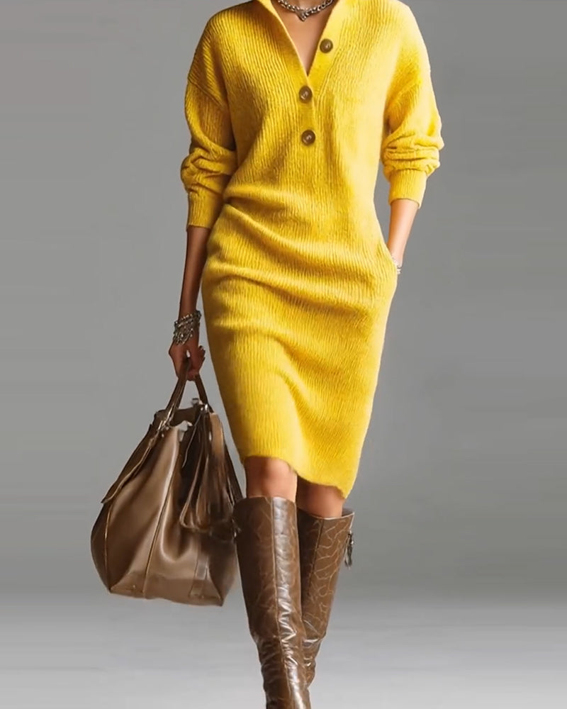 ROSETTA™ – Soft Knit Polo Dress
