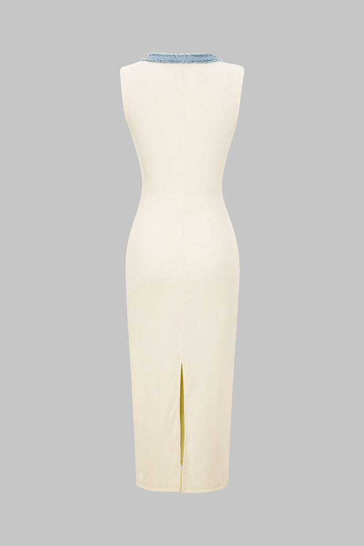 Contrast Patchwork Tank Sleeveless Maxi Dress
