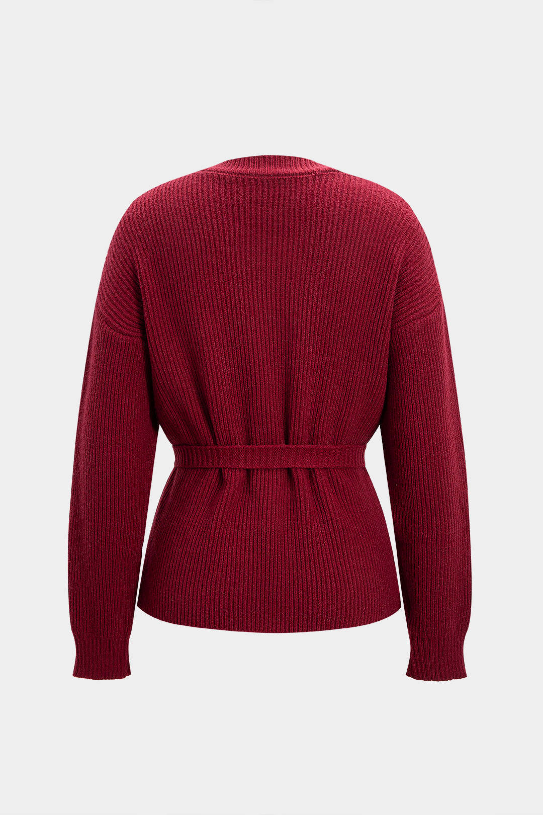 Knit Metallic Button Asymmetrical Tie-Up Pocket Cardigan