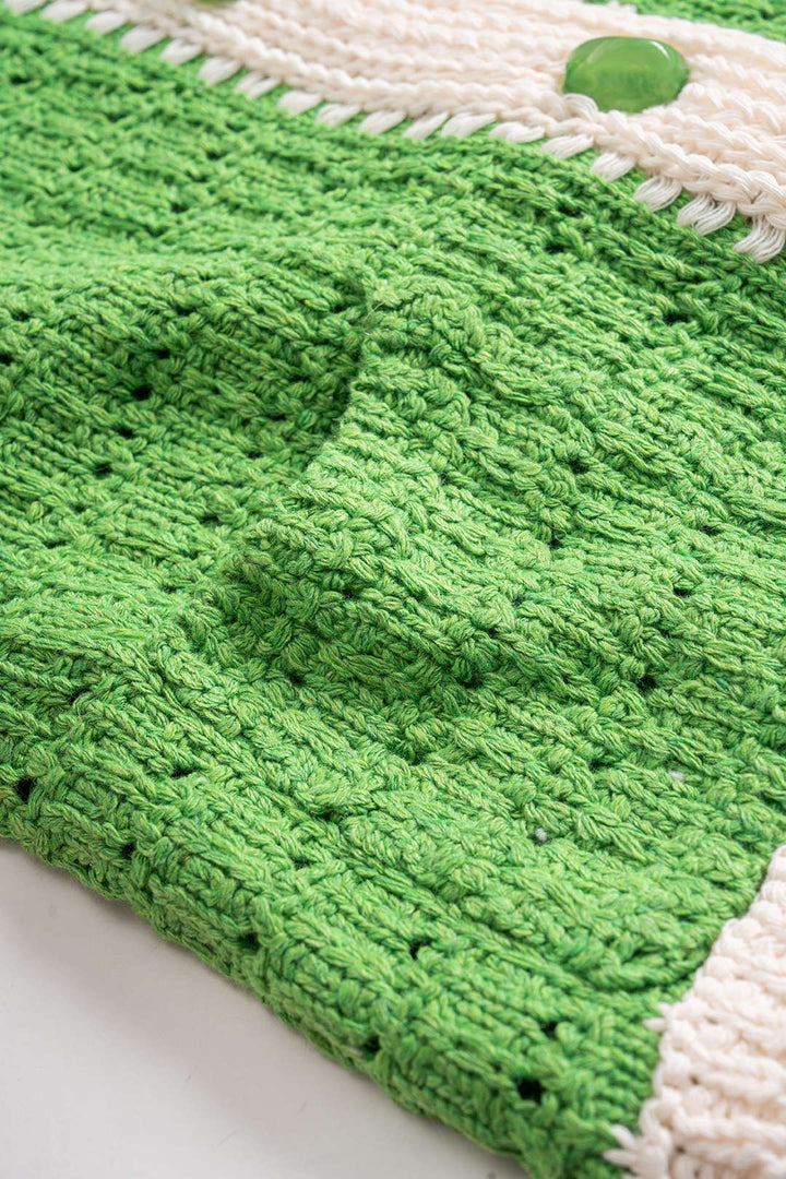 Knit Button Hollow Out Vest