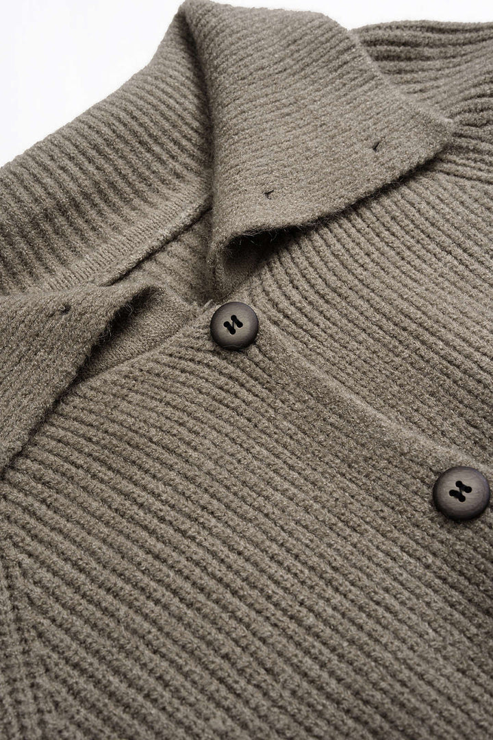 Knit Lapel Long-Sleeve Top