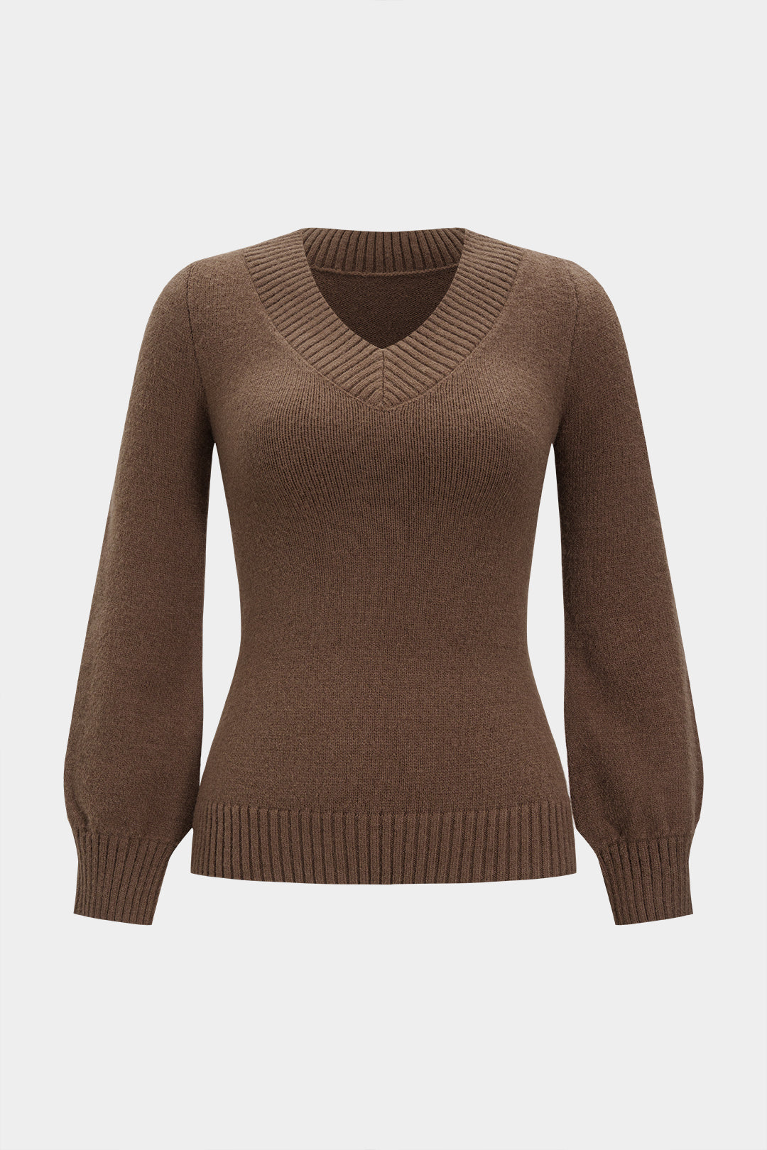 Knit Solid Long-Sleeve Top