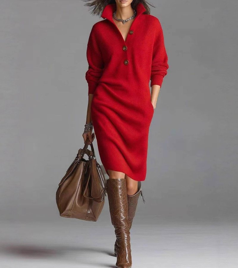JOYCE™ – Classic Knit Midi Dress