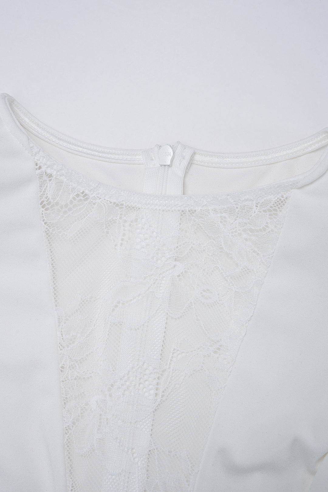 Sheer Lace Patchwork Round Neck Long Sleeve Maxi Dress