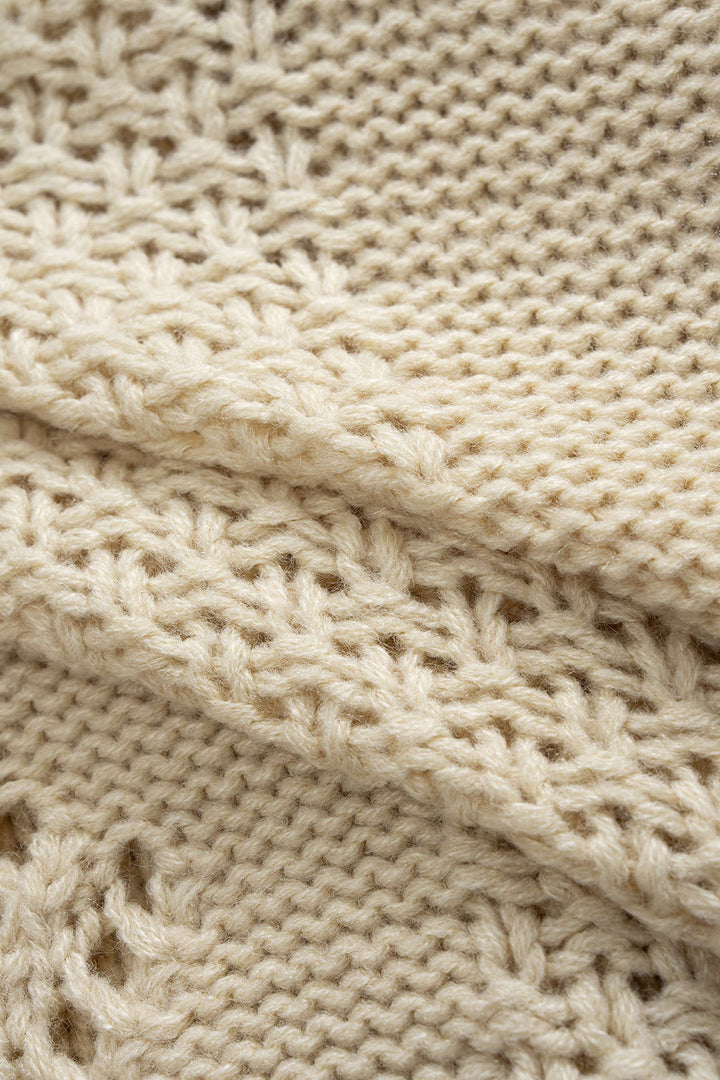 Knit Button Cut Out Cardigan