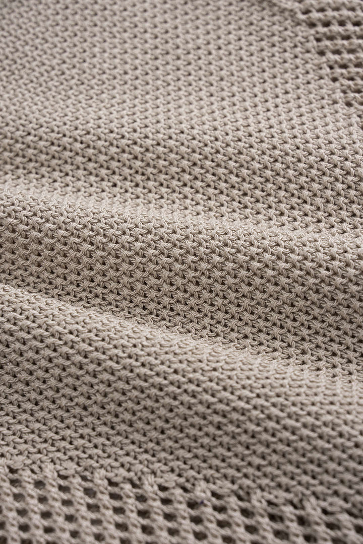 Knit V-Neck Hollow Out Tank Top
