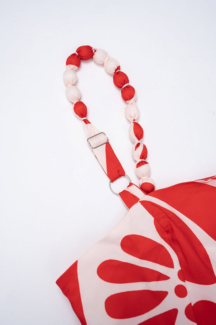 Leaves Print Ruched Sleeveless Maxi Dress