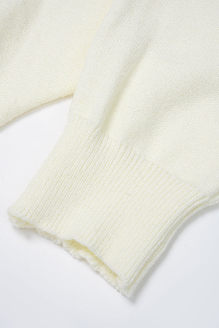 Knit One Shoulder Tie-Back Batwing Long-Sleeve Top