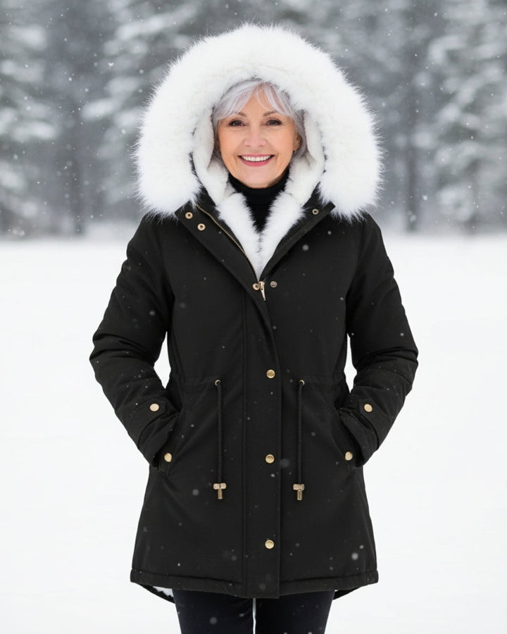 Ceridwen™ | Faux-fur hooded drawstring parka coat