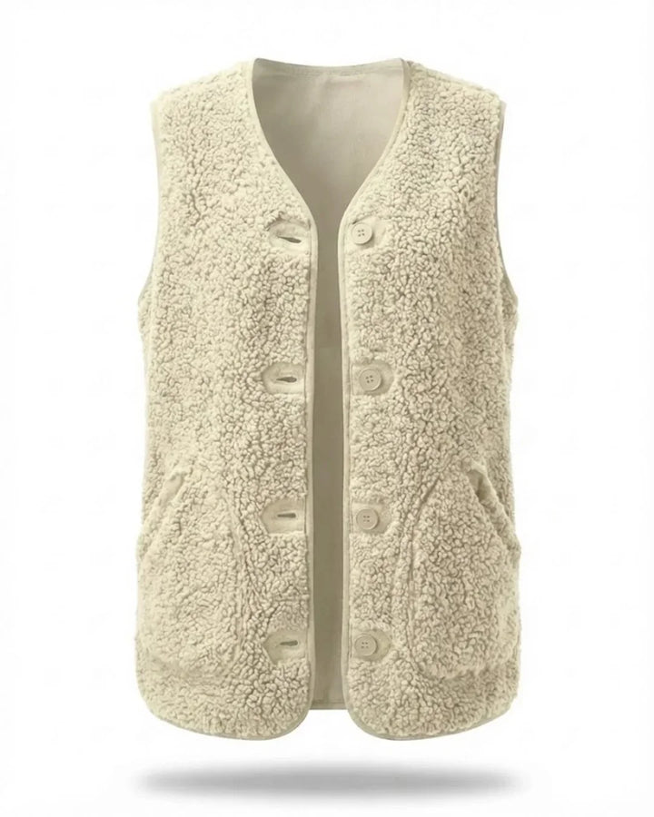 Ella™ | Teddy sherpa fleece button-front jacket