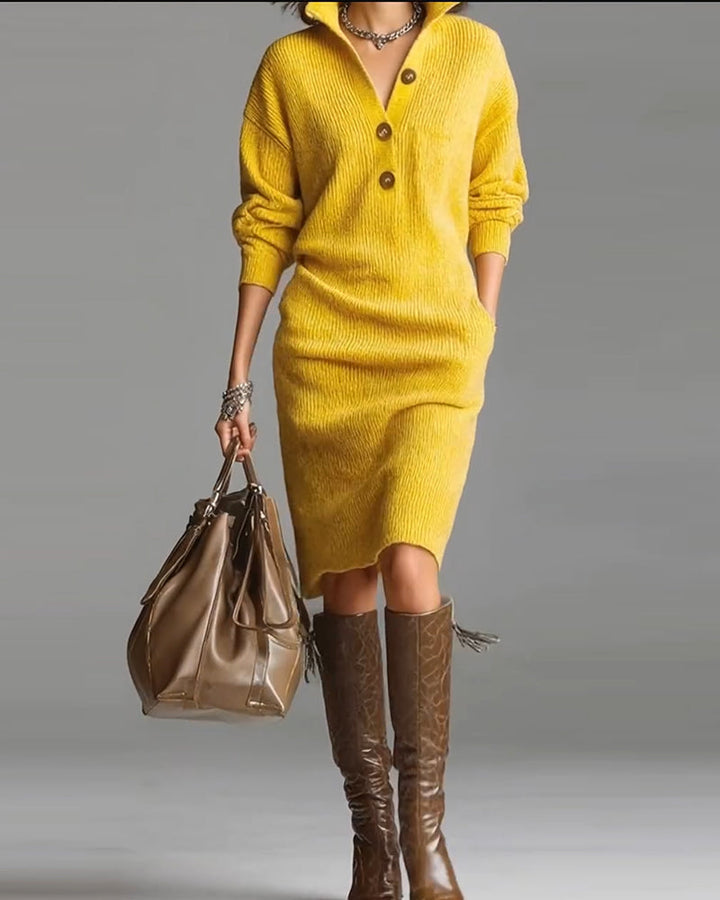 ROSETTA™ – Soft Knit Polo Dress