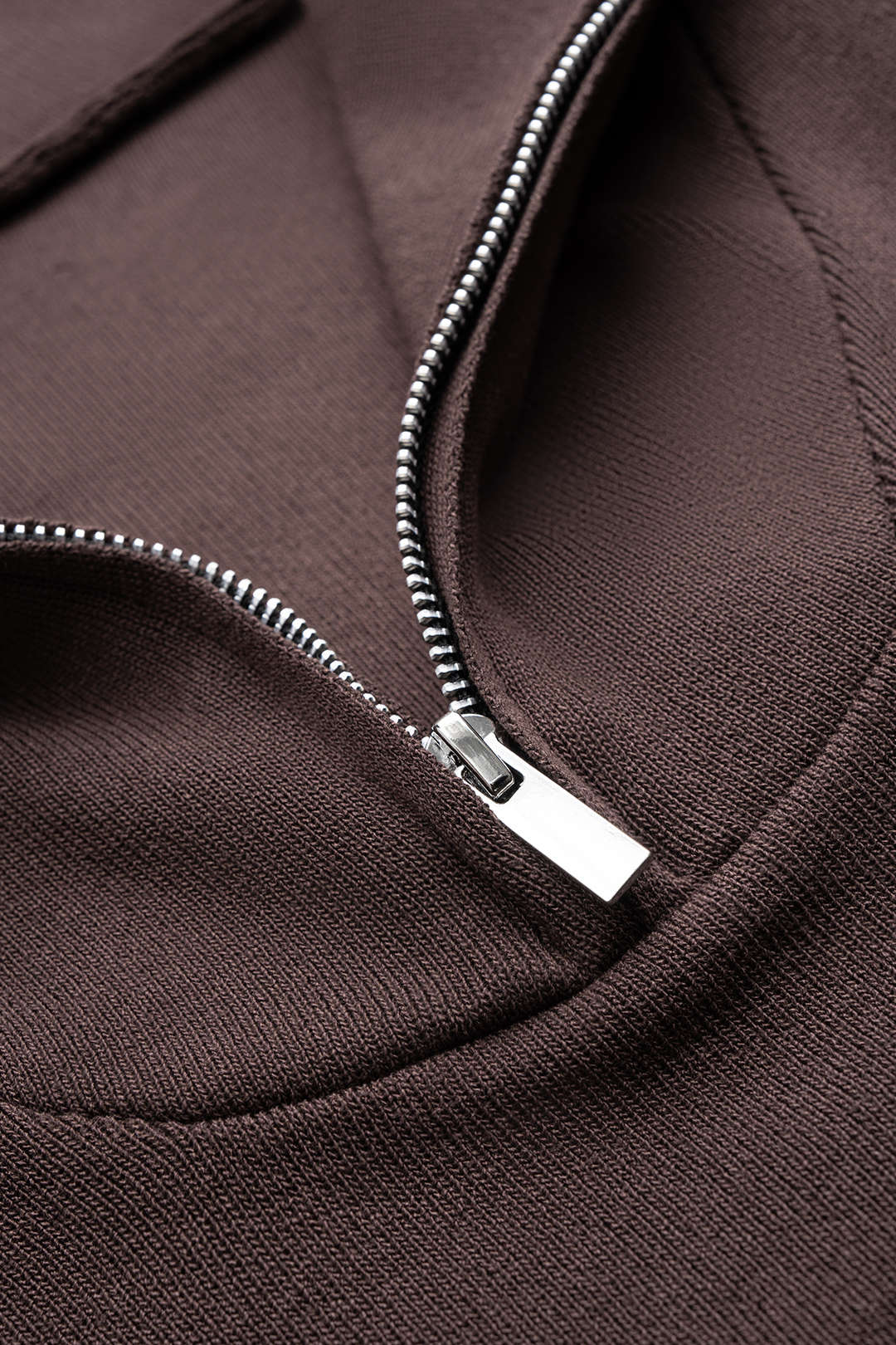 Knit Zipper Lapel Long Sleeve Top