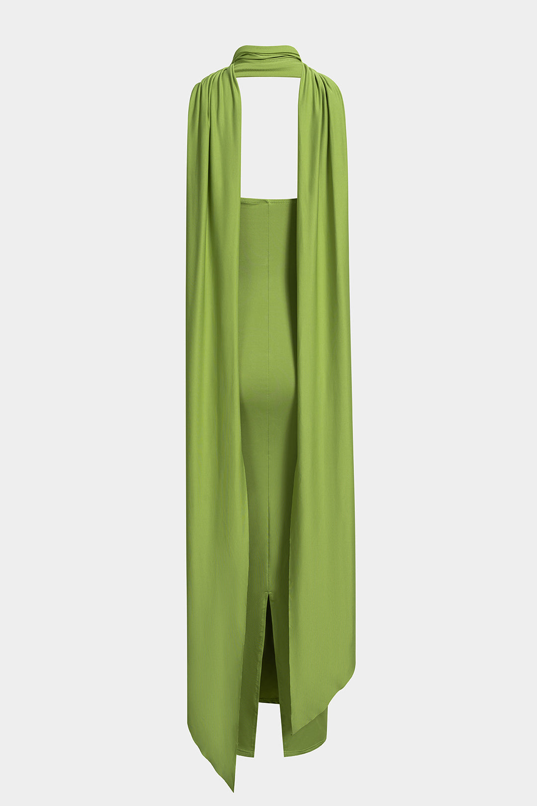 Solid Twist Knot Ruched Strapless Sleeveless Maxi Dress With Scarf
