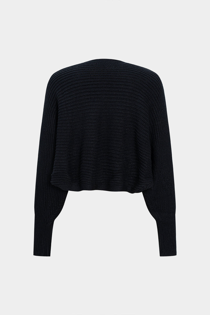 Solid Draped Sweater Cardigan