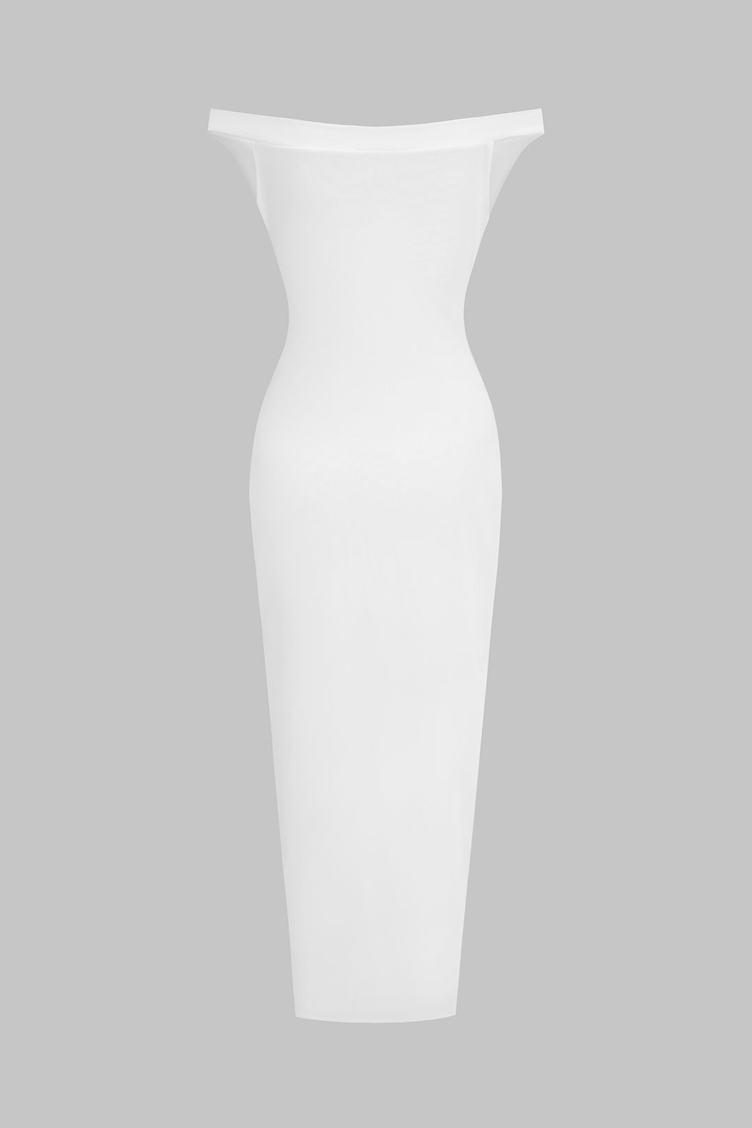 Off-Shoulder Mesh Ruched Sleeveless Maxi Dress