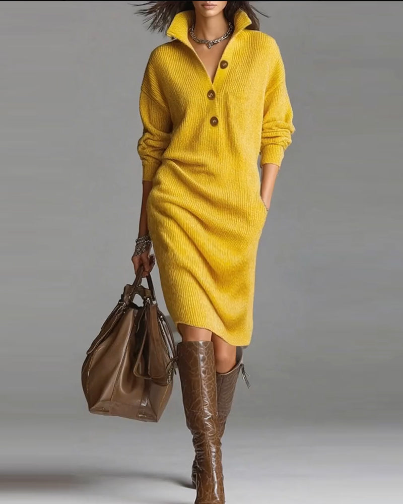 ROSETTA™ – Soft Knit Polo Dress