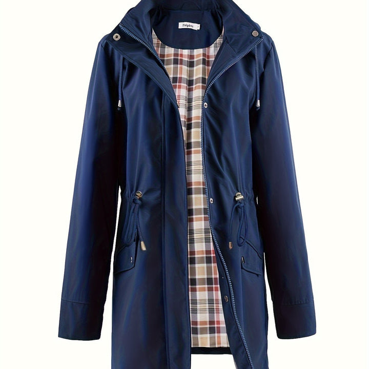 kouky™ | Waterproof Plaid-Lined Drawstring-Waist Parka Coat