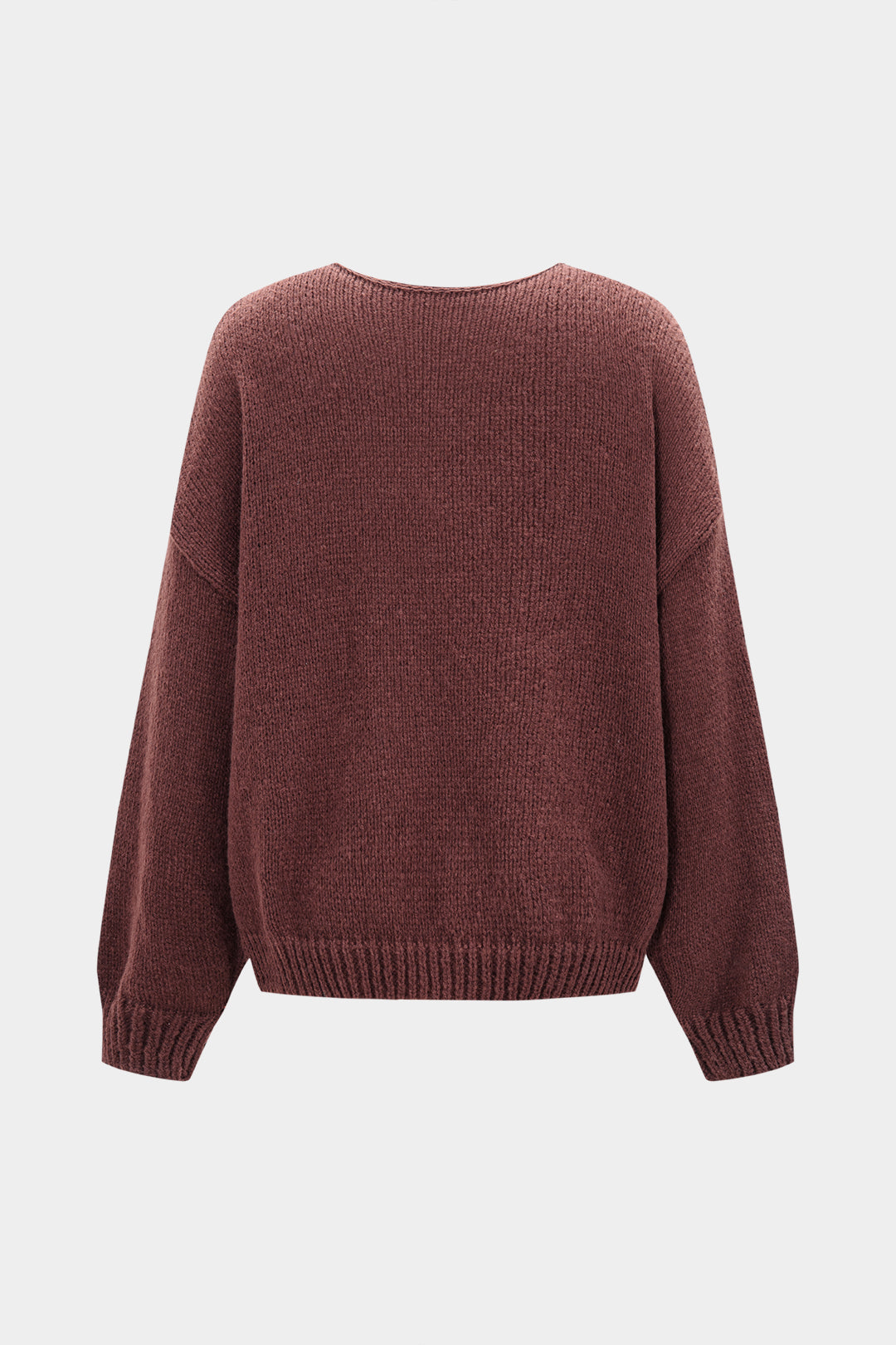 Knit Round Neck Tie-Up Cardigan