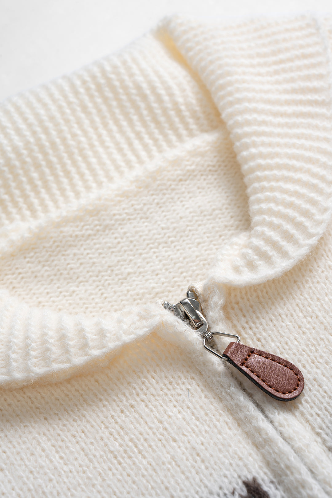 Knit Zipper Long Sleeve Cardigan