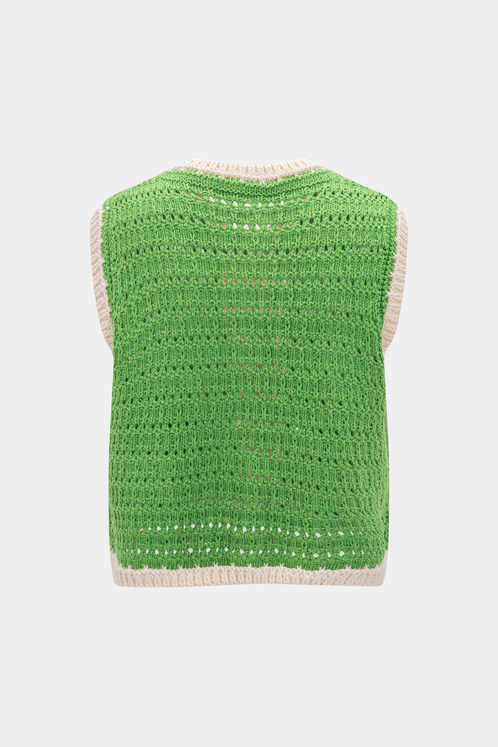 Knit Button Hollow Out Vest