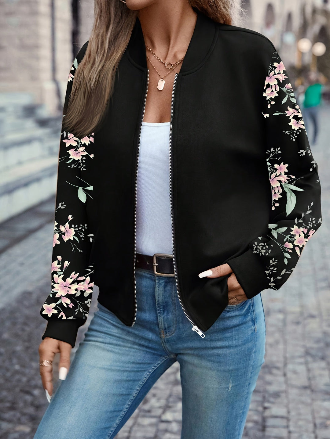 Odette™ | Elegant Floral Print Jacket
