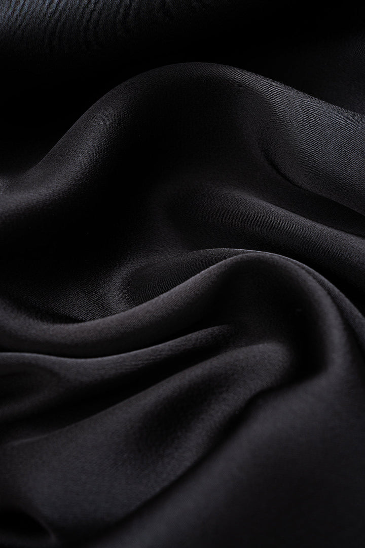 Satin Patchwork Ruched Asymmetrical Sleeveless Maxi Dress