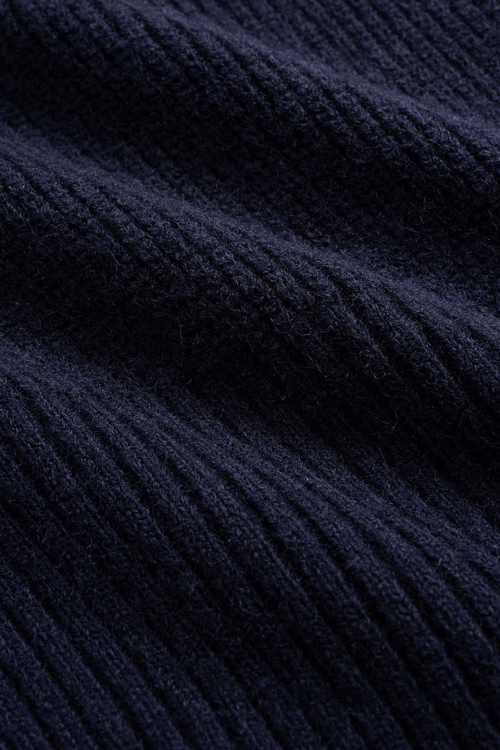 Knit Contrast Button Tie-Up Cardigan