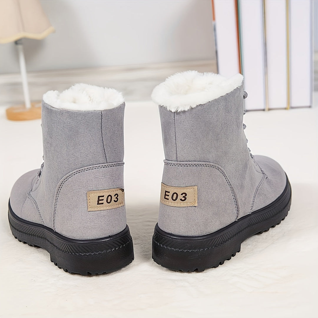 Loretta™ | Lace-Up Fleece-Lined Winter Ankle Boots