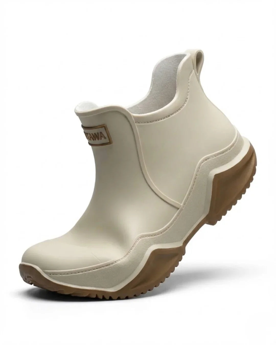 Amandine™ | Waterproof rubber lug-sole ankle rain boots