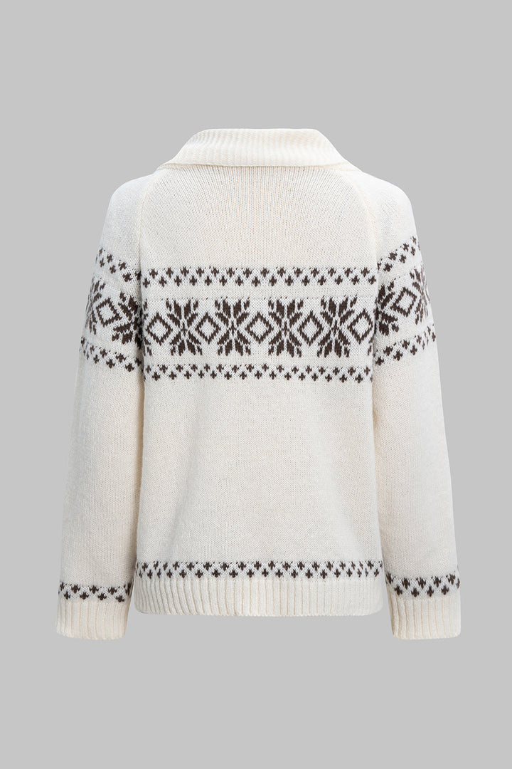 Knit Zipper Long Sleeve Cardigan