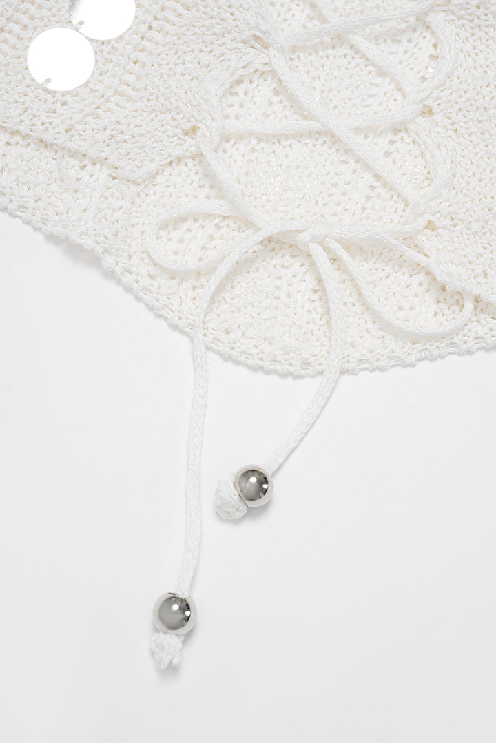 Knit Sequined Tie Back Tank Top