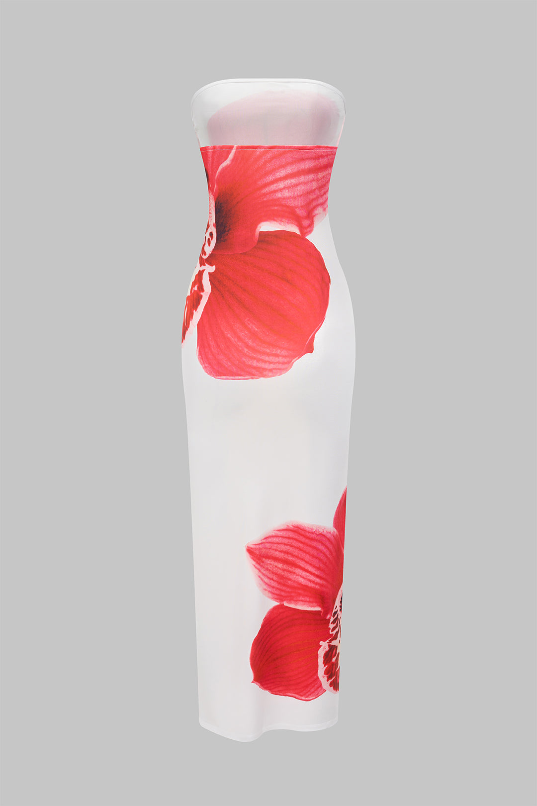 Floral Print Strapless Maxi Dress