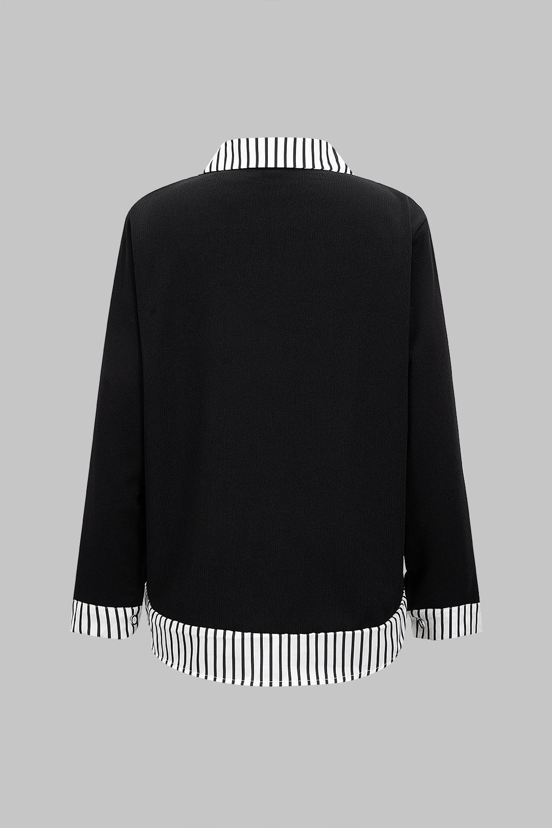 Knit Striped Patchwork Long-Sleeve Top