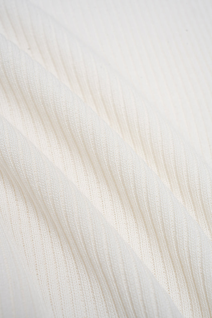 Knit Solid One Shoulder Short-Sleeve Top