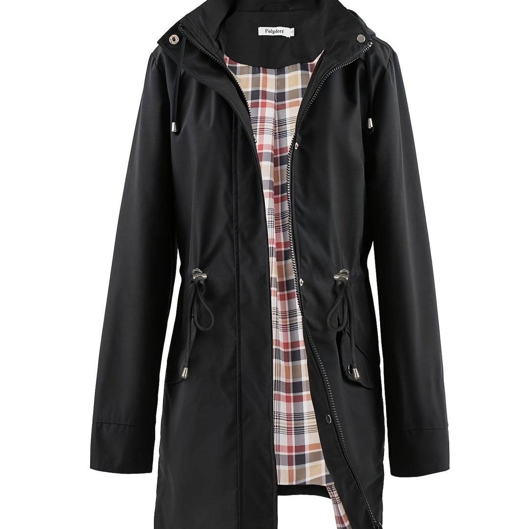 Veronica™ | Plaid Lined Drawstring Waist Hooded Parka Jacket