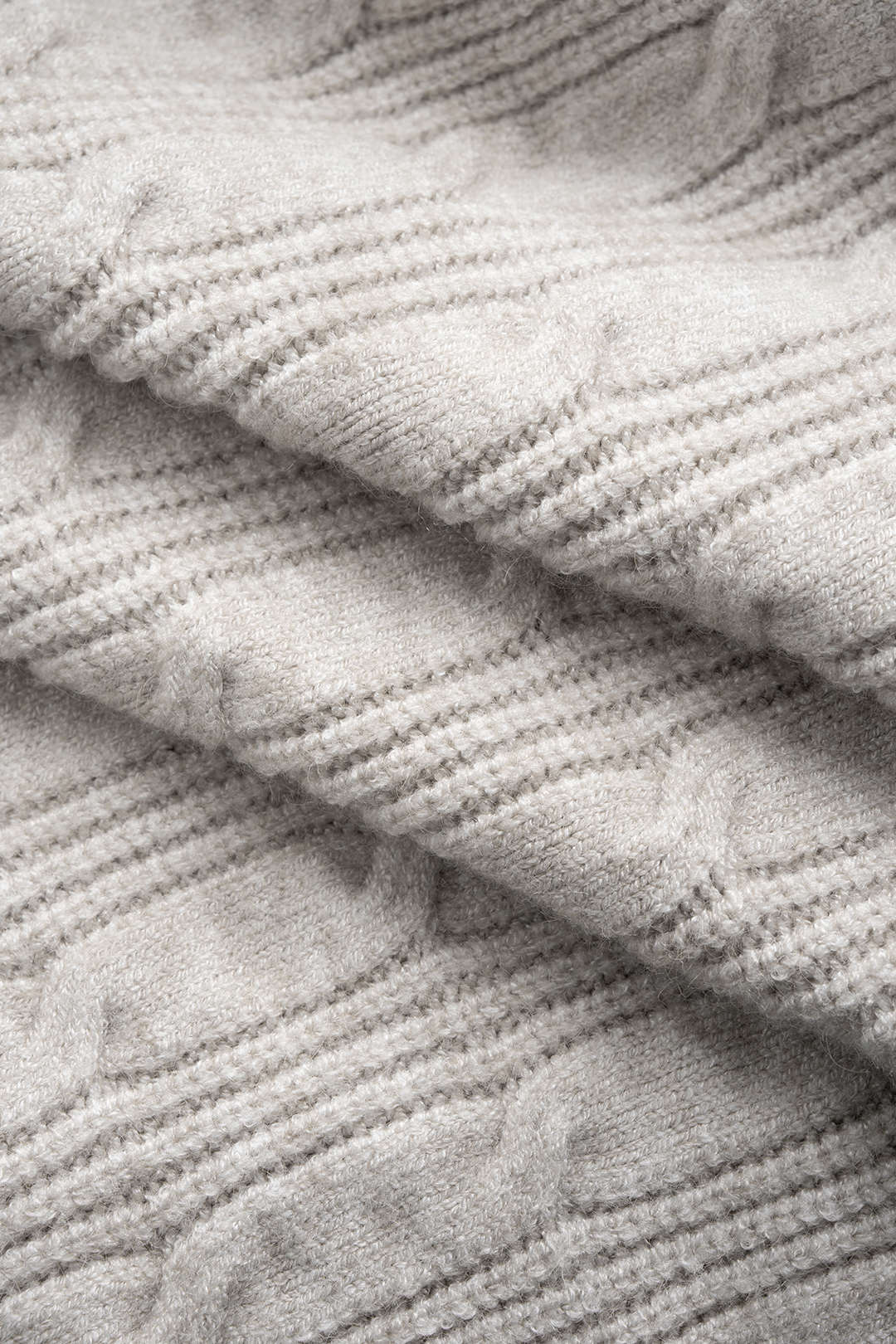 Cable Knit Asymmetrical Button Long-Sleeve Top