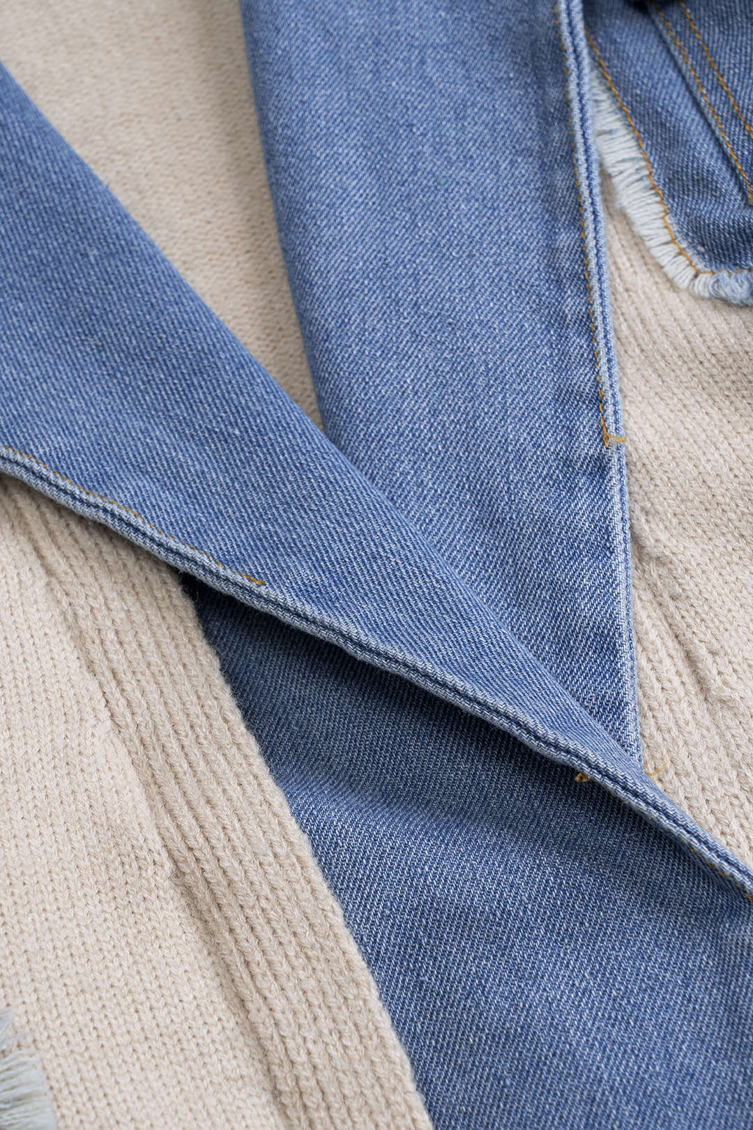 Ripped Pocket Patchwork Sweater Cardigan