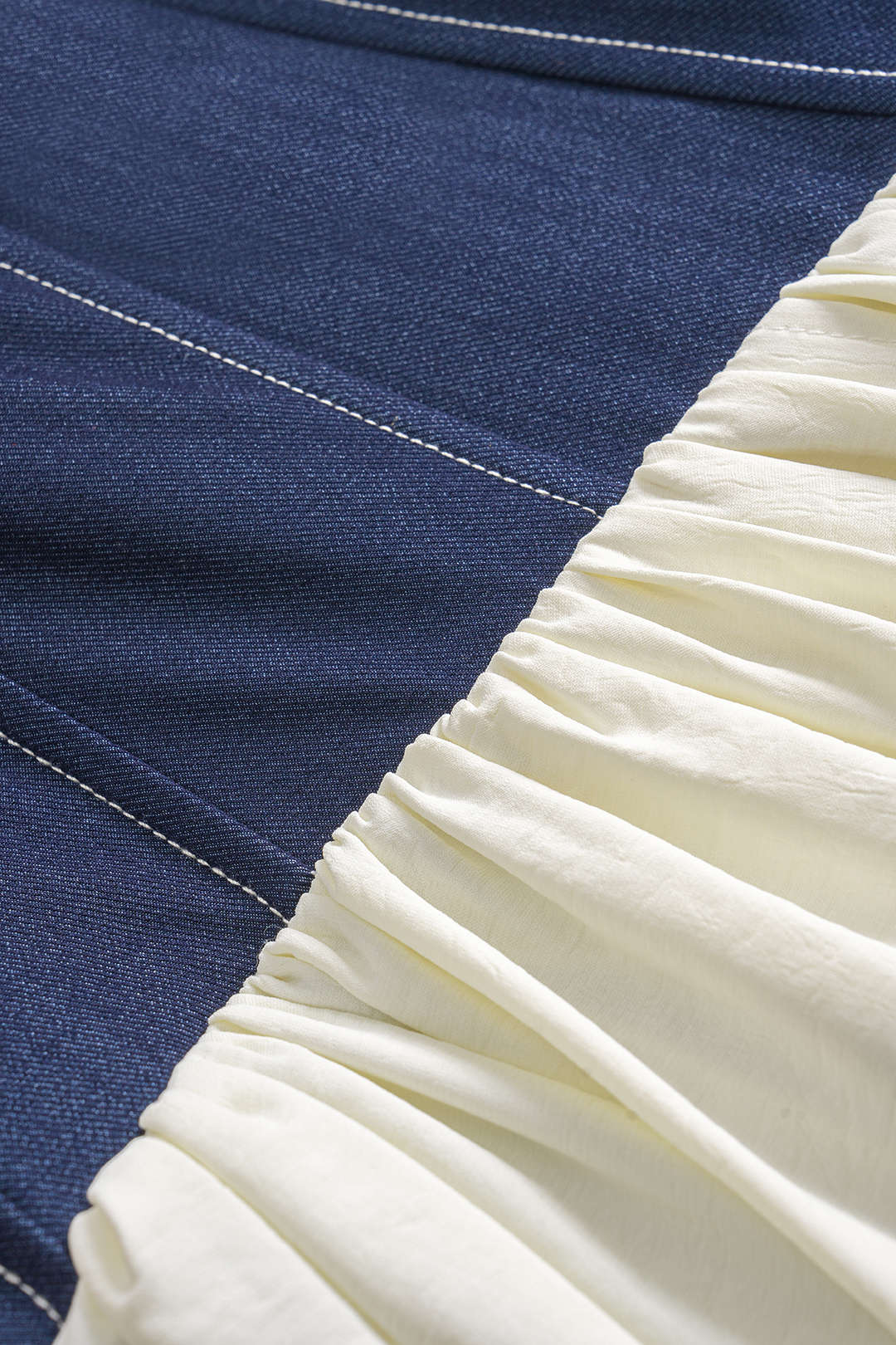 Denim Patchwork Halter Neck Sleeveless Maxi Dress